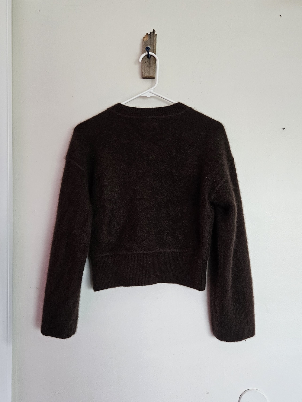 Pilcro Cashmere Dark Brown Fuzzy Knit Cardigan Size S - Picture 5 of 5